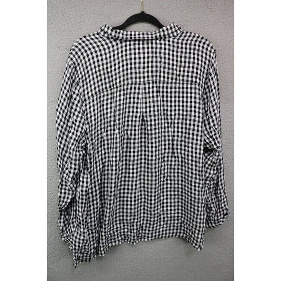 J.Jill Check Button Up 3/4 SleeveTunic Top-Size XL-Soft-Pocket - Picture 7 of 8